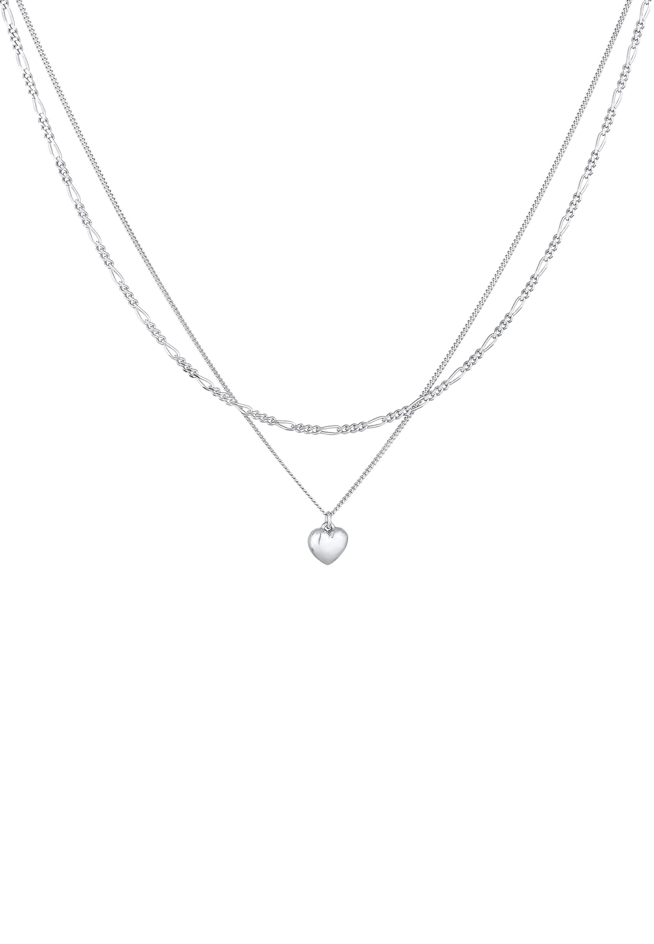 ELLI Ketting 'Herz' in Zilver