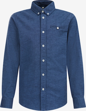 WE Fashion Regular fit Button up shirt in Blue: front