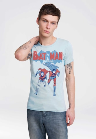 LOGOSHIRT T-Shirt 'Batman & Robin' in Blau: predná strana