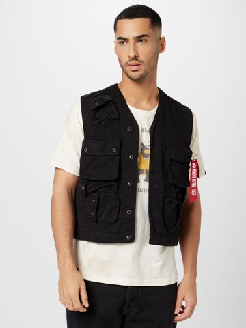 ALPHA INDUSTRIES Vest in Black: front