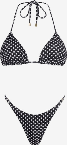 Acuarela Brand Kolmio Bikini 'Polka Dots' värissä musta: etupuoli
