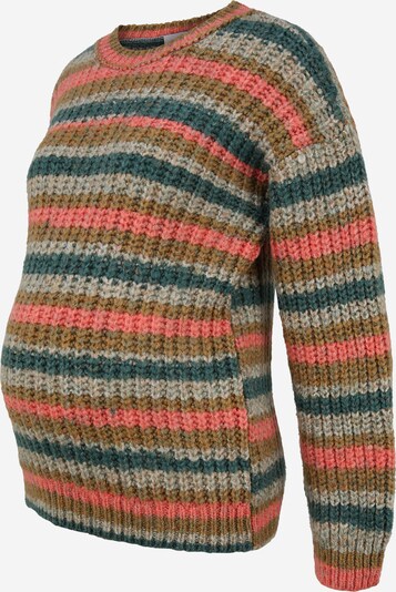 MAMALICIOUS Pullover 'Ora' in taubenblau / braun / grau, Produktansicht