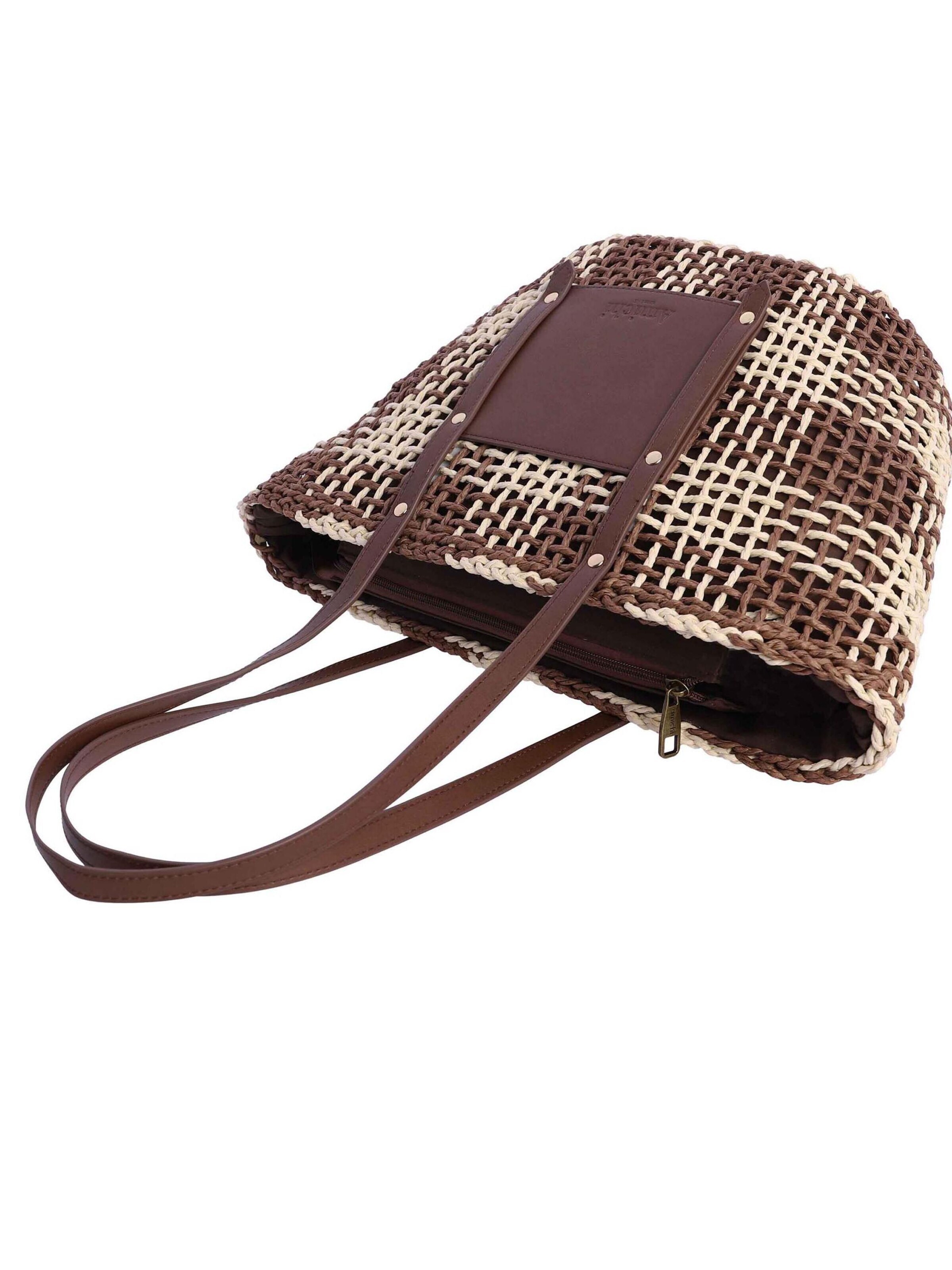 Amichi - Shopper 'Bolso shopper para mujer Soie de fibras naturales con cremallera' en marrón