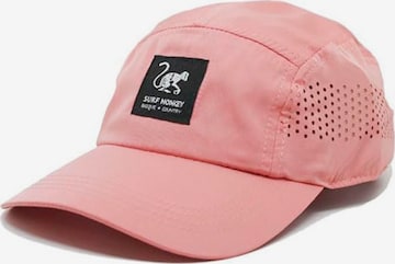 Surf Monkey Athletic Cap in Pink: front