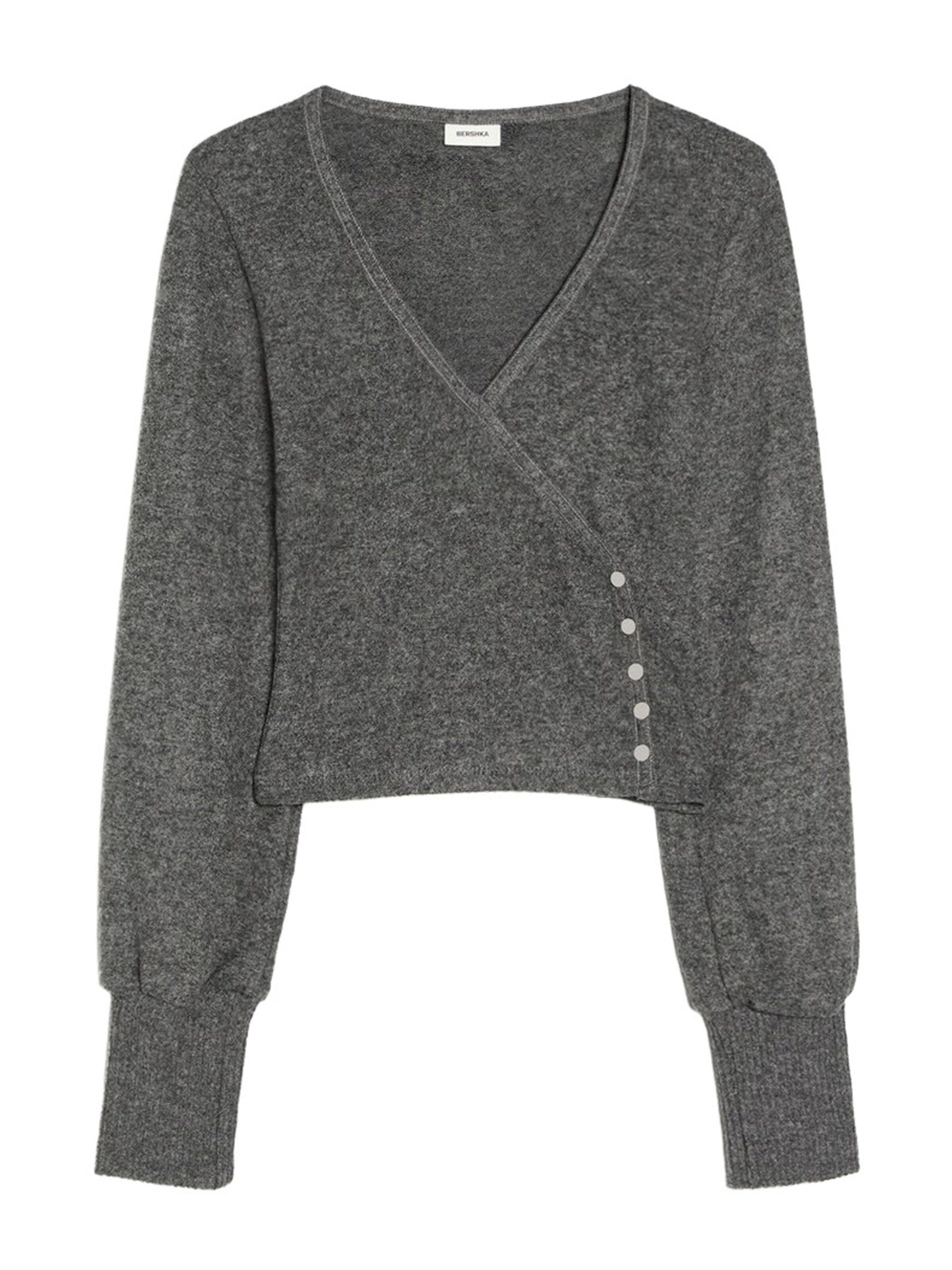 Bershka Sweater in Grey: front