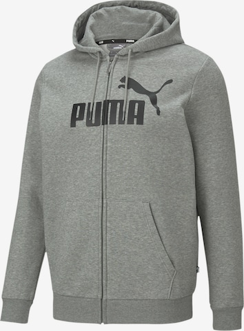 PUMA Športová mikina so zipsom - Sivá: predná strana