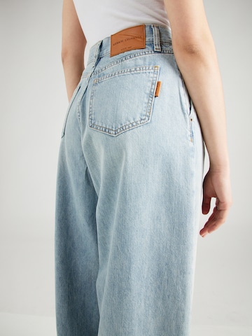 ARMANI EXCHANGE Wide leg Bandplooi jeans in Blauw
