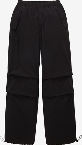 Loosefit Pantalon cargo TOM TAILOR DENIM en noir : devant