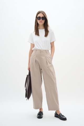 InWear Regular Bandplooibroek 'Dixie' in Beige