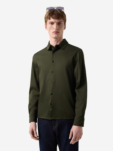 BOGNER Regular fit Button Up Shirt 'Franz' in Green: front