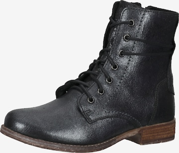 JOSEF SEIBEL Lace-Up Ankle Boots in Black: front