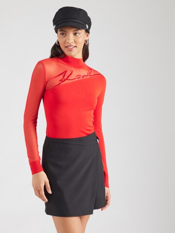 Pull-over Karl Lagerfeld en rouge : devant