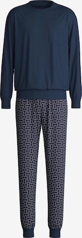 CALIDA Pyjama lang 'Relax Imprint' in Blauw: voorkant
