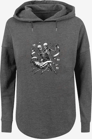 Sweat-shirt 'Skelettpaar Tanzt Mit Band' F4NT4STIC en gris : devant