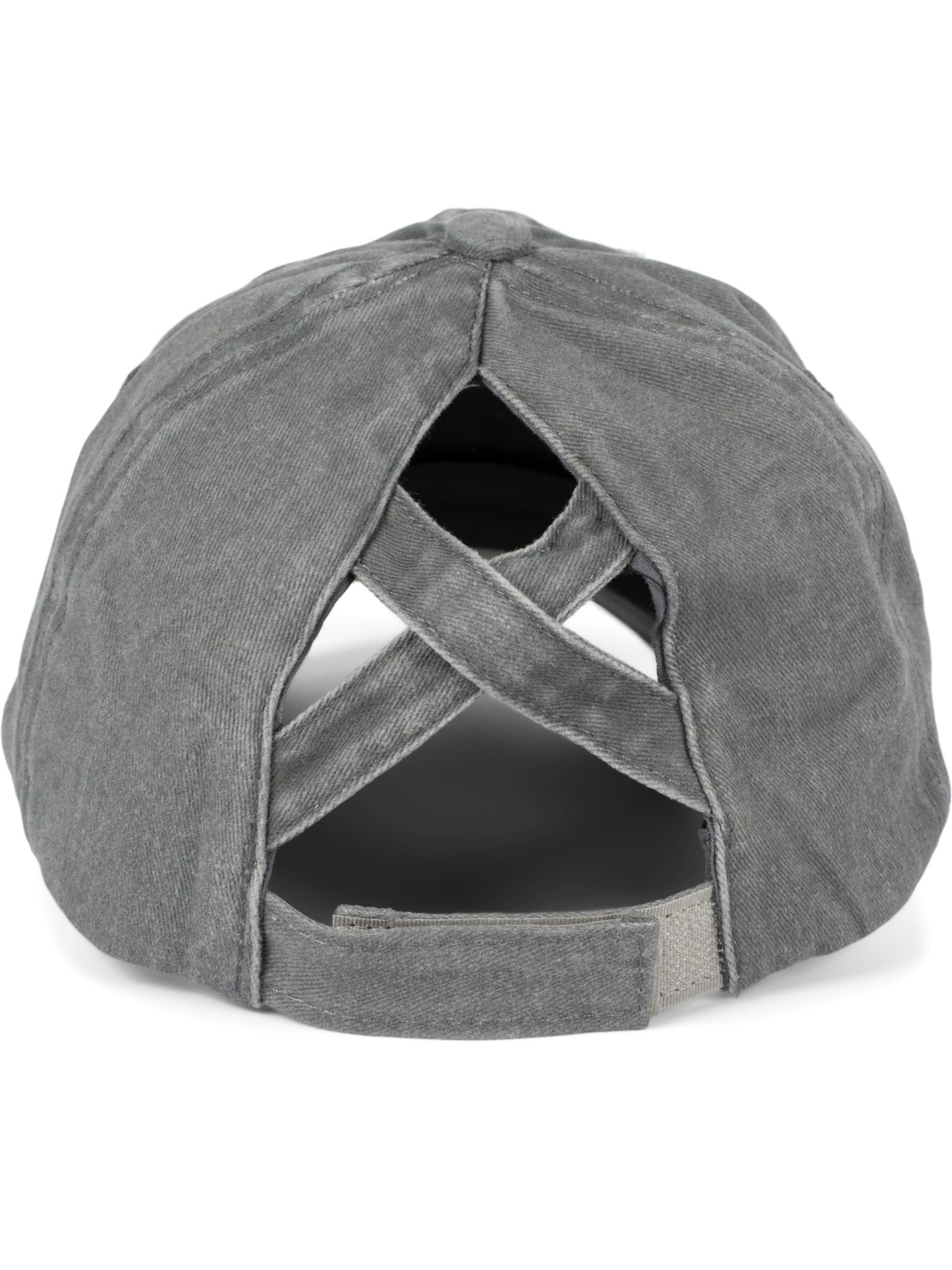 styleBREAKER Cap 'Ponytail Baseball Cap Used Look' in Grey