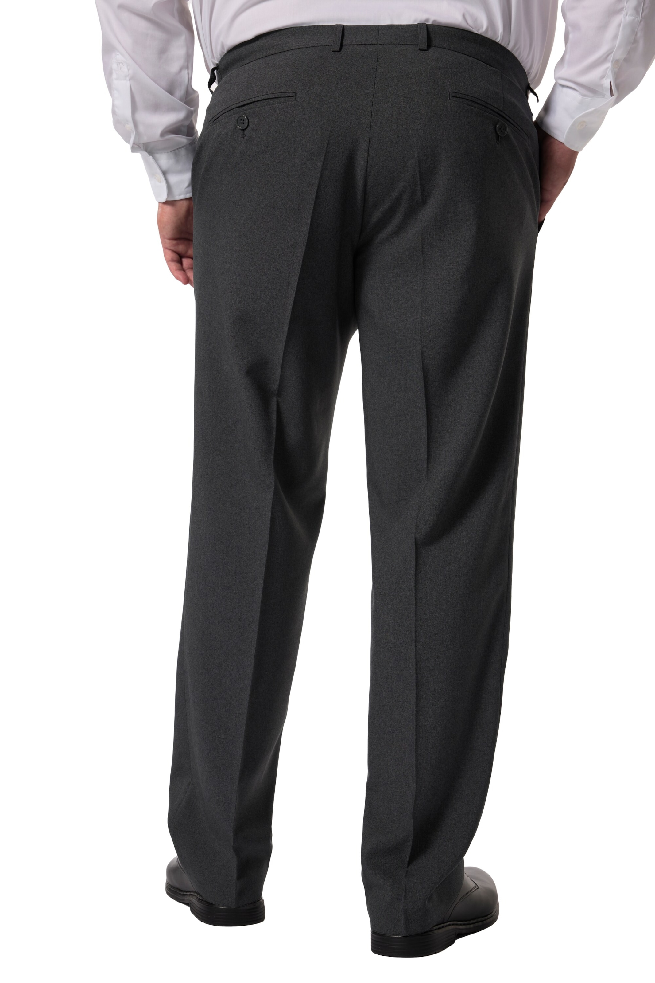 Men Plus Regular Pleated Pants in Grey
