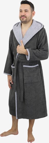 HOME AFFAIRE Long Bathrobe in Grey: front