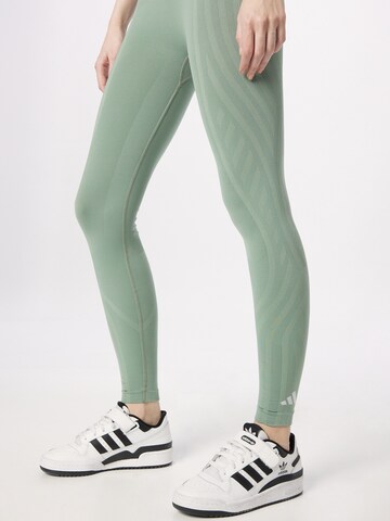ADIDAS PERFORMANCE Skinny Športne hlače 'Formotion Sculpted' | zelena barva