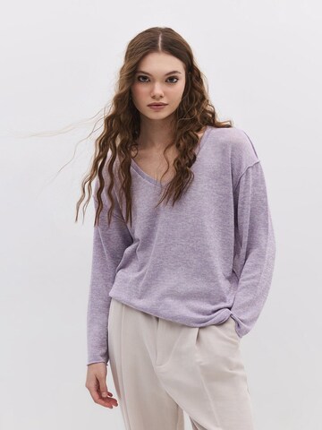 No Matter What Oversized Sweater in Purple: front