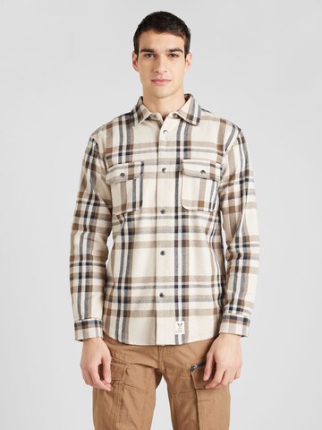 Fat Moose Regular fit Button Up Shirt 'Adrian' in Beige: front