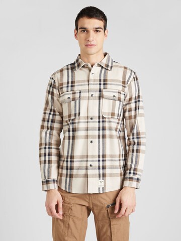 Fat Moose - Regular Fit Camisa 'Adrian' em bege: frente