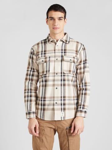 Fat Moose - Regular Fit Camisa 'Adrian' em bege: frente