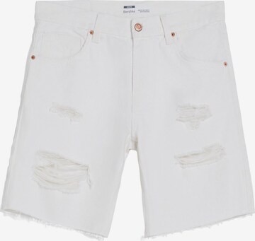 Bershka Slim fit Jeans in White: front