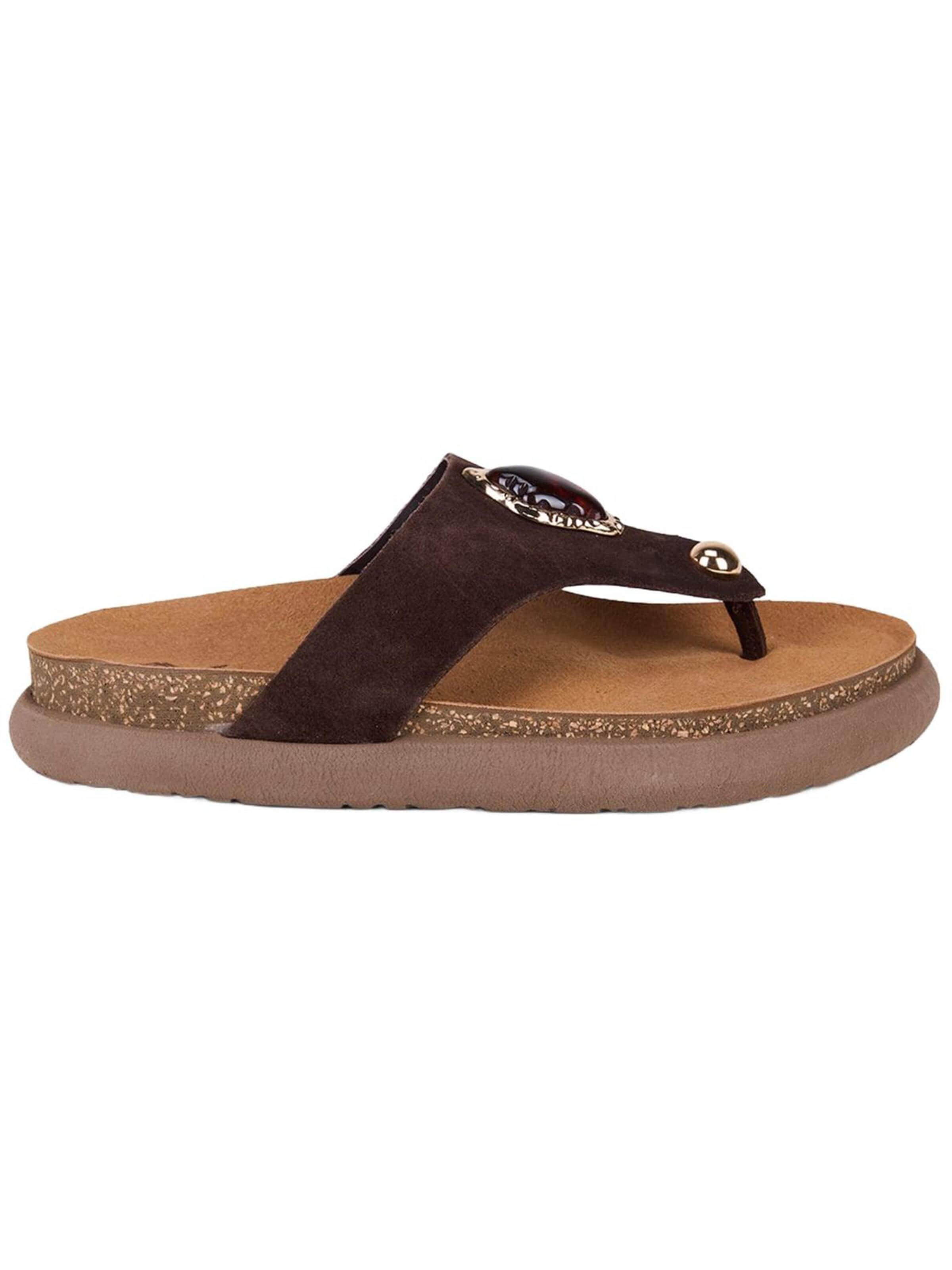 Desa T-bar sandals 'Zehenstegsandalen' in Brown