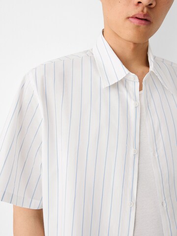 Bershka Comfort fit Button Up Shirt in White