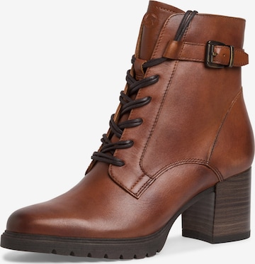 TAMARIS Lace-Up Ankle Boots in Brown: front