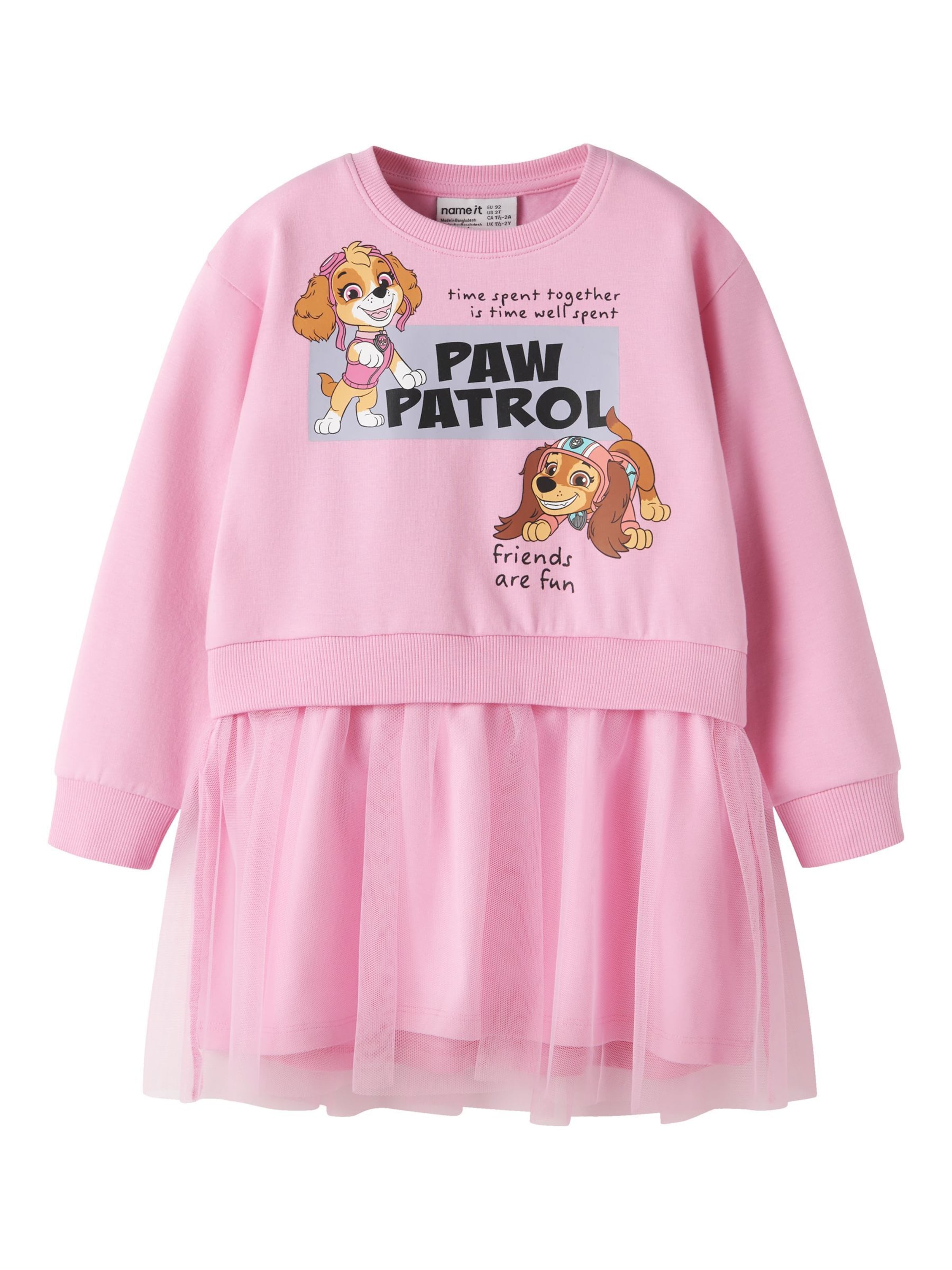 Robe 'Paw Patrol' NAME IT en rose : devant