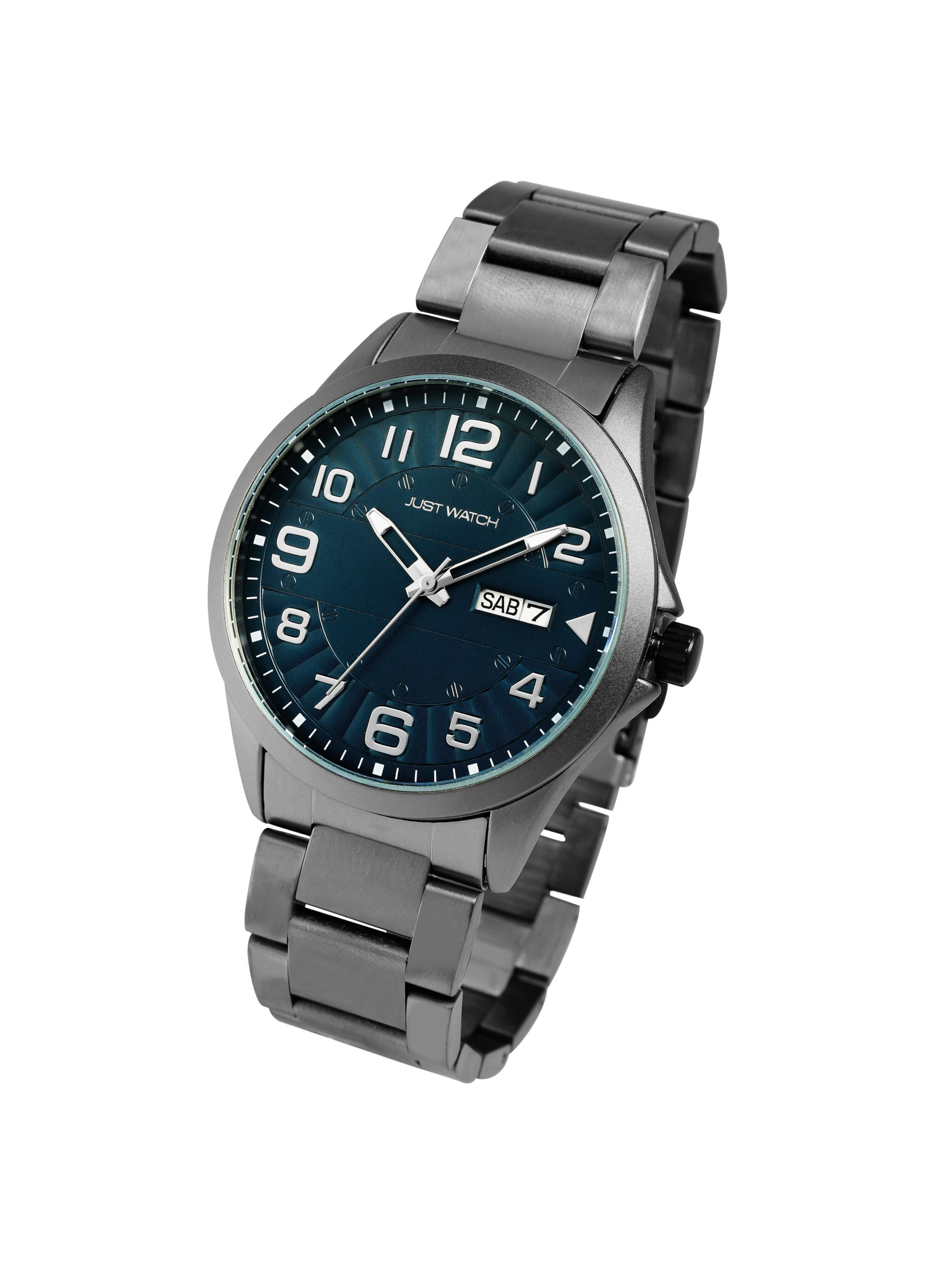 Just Watch Analog Watch 'Freddie, Datumsanzeige' in Grey