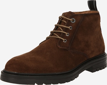 Pepe Jeans Lace-Up Boots 'Logan' in Brown: front