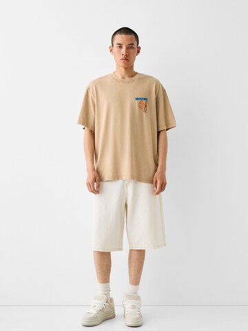 Bershka Shirt in Beige