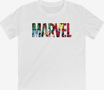 T-Shirt 'Marvel Avengers Logo Characters' F4NT4STIC en blanc : devant