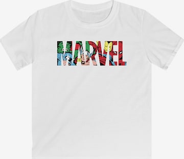 F4NT4STIC Shirt 'Marvel Avengers Logo Characters' in Wit: voorkant