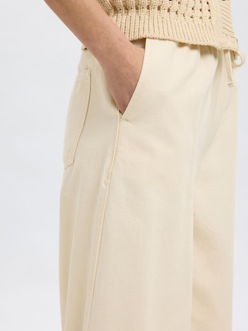 SELECTED Wide leg Broek in Beige