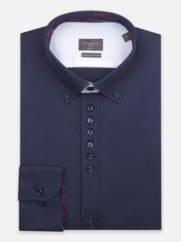 Slim fit Camicia 'Donatello Iconic Poplin Stretch Man Shirt Red' di 7Camicie in blu