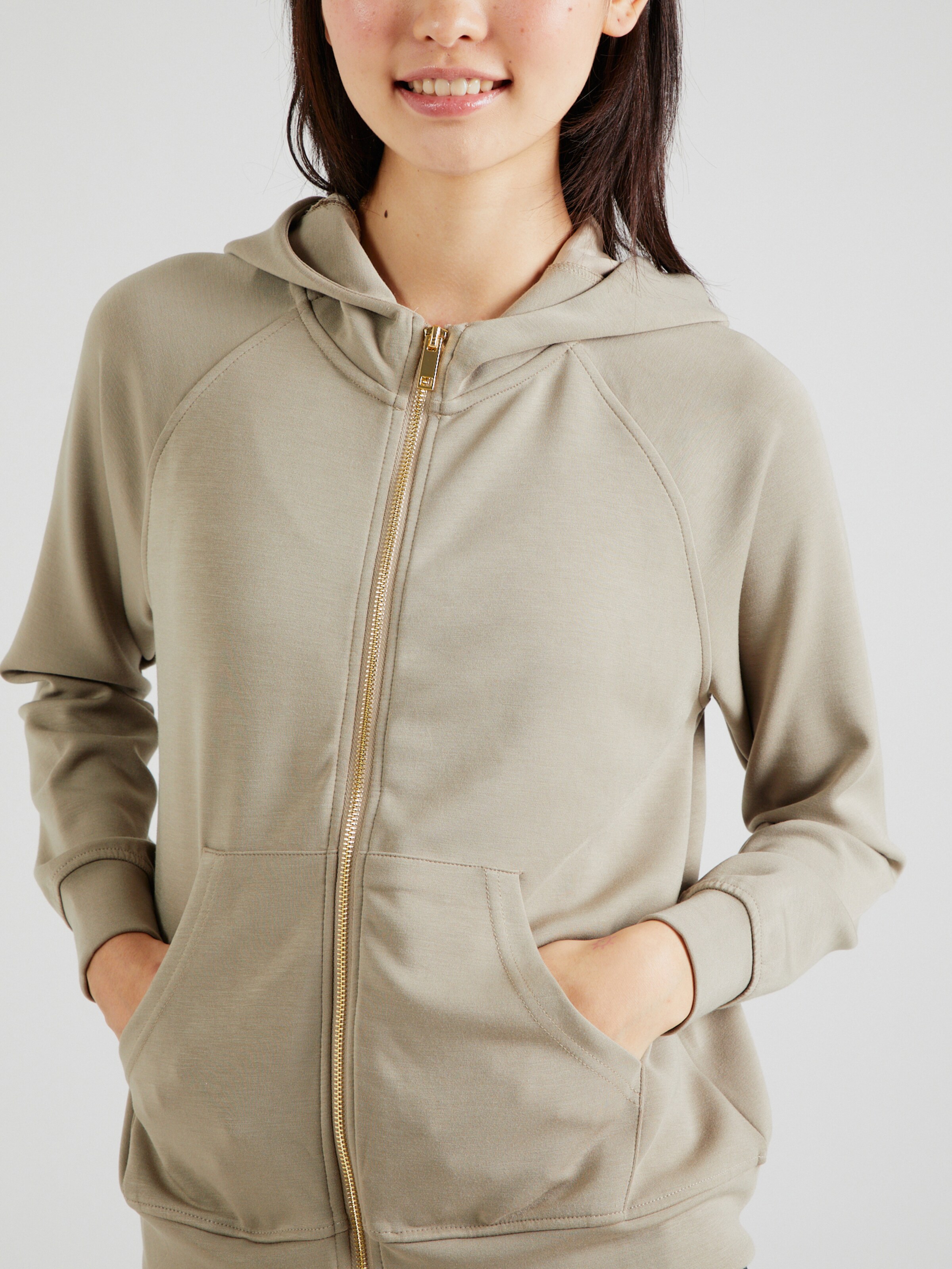 Athlecia Athletic Zip Up Hoodie Jacey in Light Brown ABOUT YOU