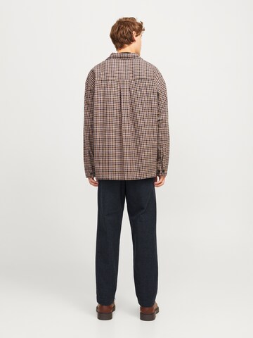 JACK & JONES - Tapered Pantalón plisado en negro