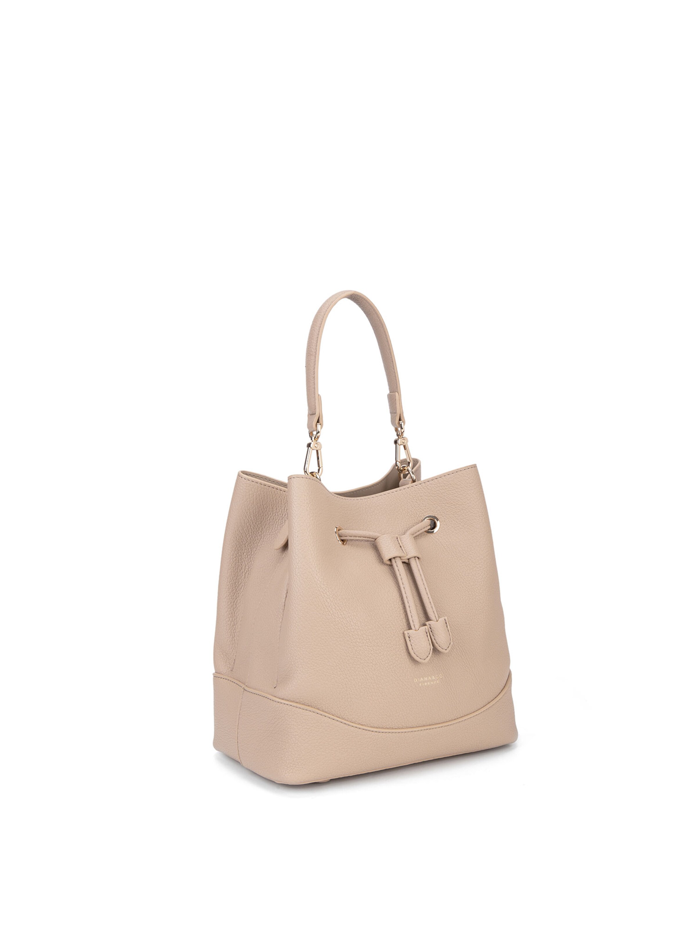 Borsa a mano 'Borsa a Mano Donna Vegan Leather con Coulisse e Tracolla Rimovibile' di Diana&Co. in beige