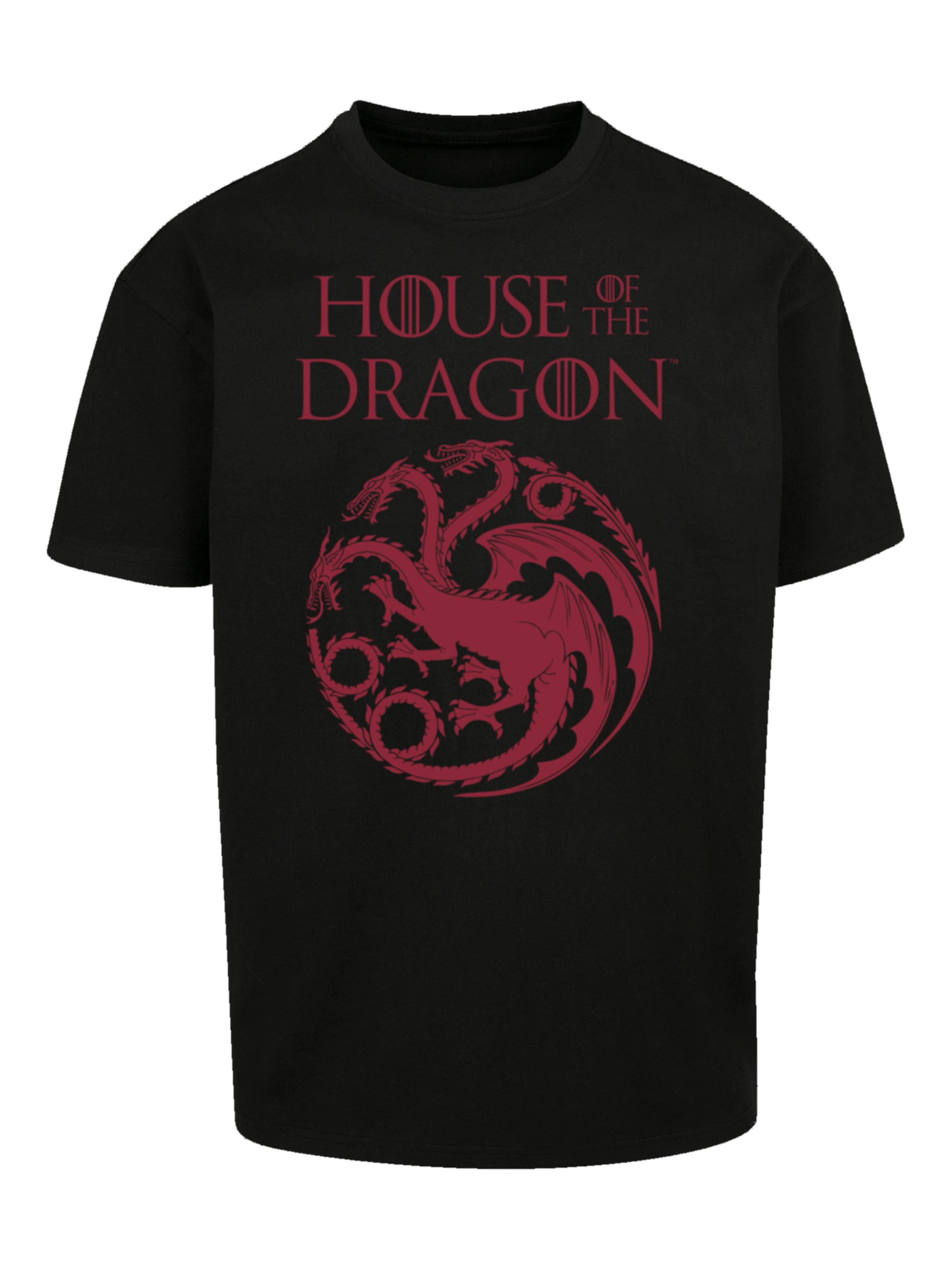 F4NT4STIC T-Shirt 'House Of The Dragon Targaryen Crest Logo' in Schwarz: Vorderseite