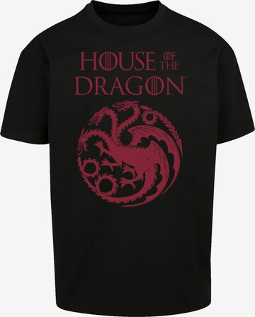 F4NT4STIC Shirt 'House Of The Dragon Targaryen Crest Logo' in Zwart: voorkant