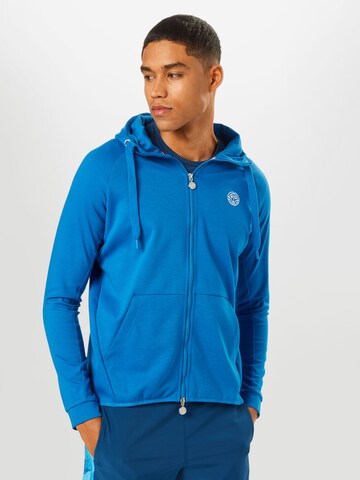 BIDI BADU Athletic Zip-Up Hoodie in Blue: front