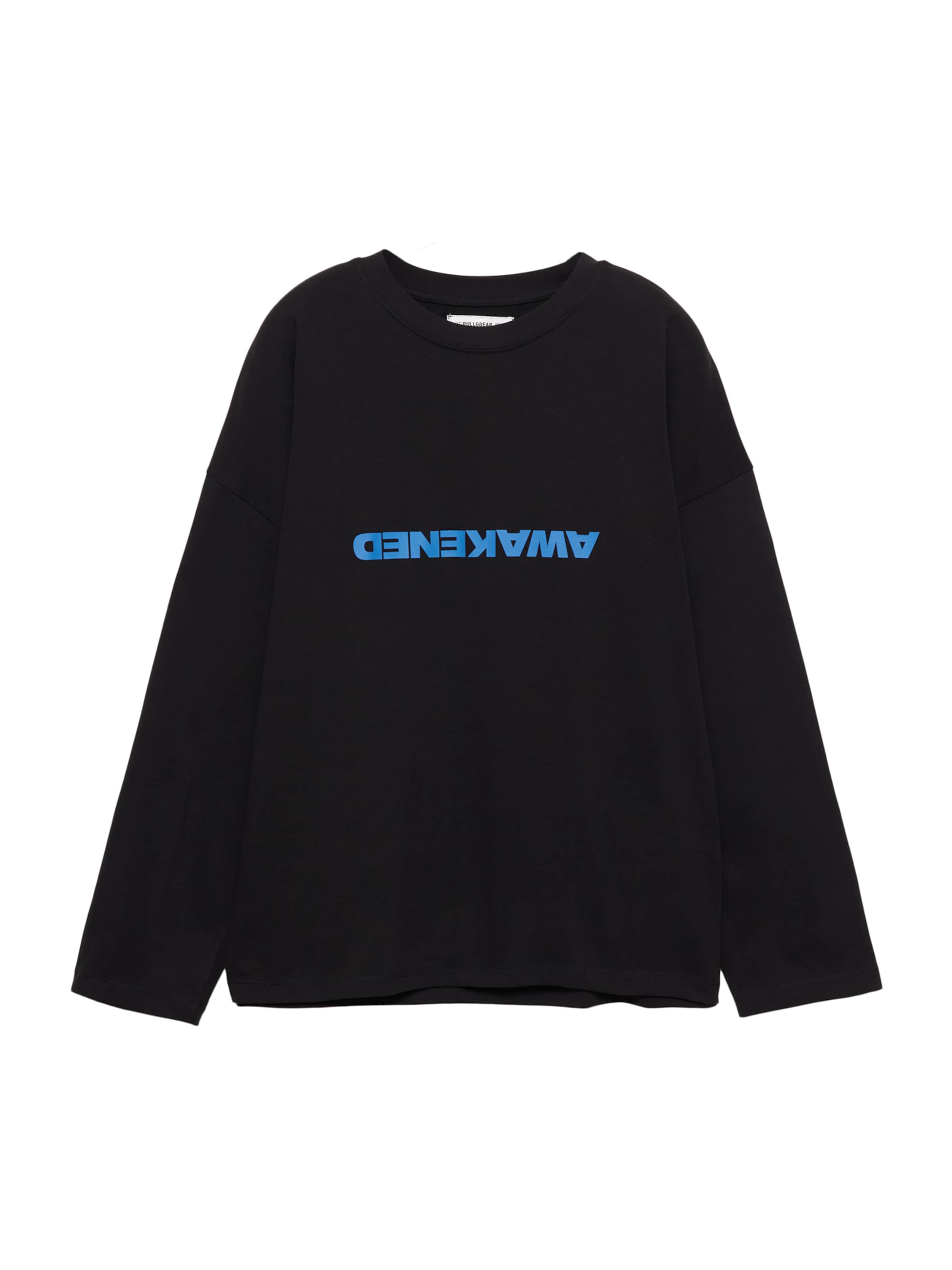 Pull&Bear Koszulka 'CIUDADES' w kolorze czarny: przód