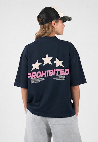 Prohibited - Camisa 'Running Club' em azul: frente