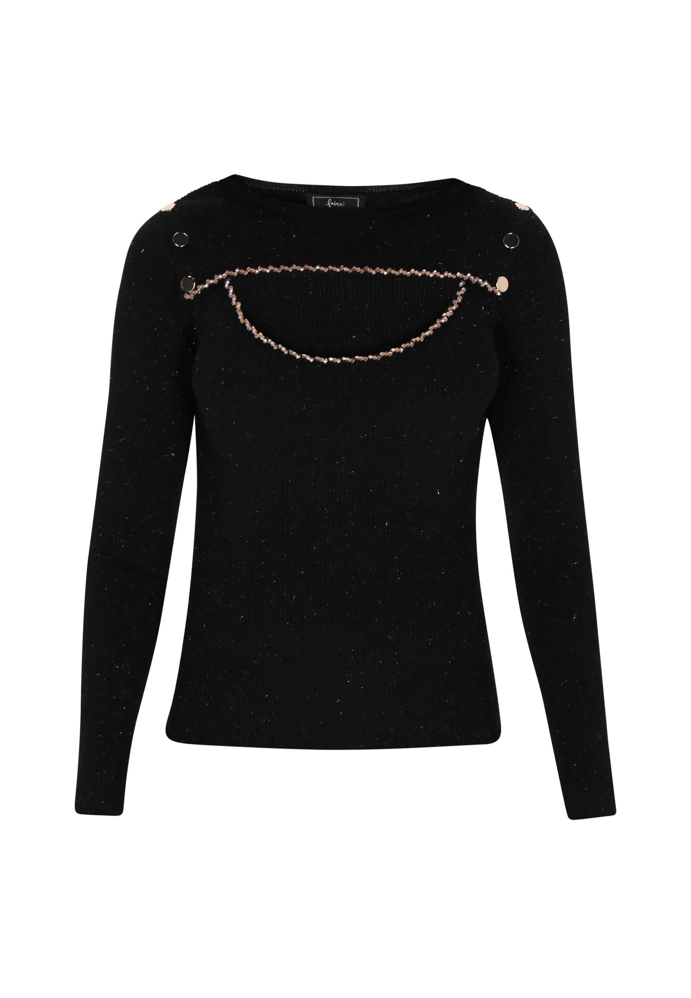 faina Trui in Zwart: voorkant