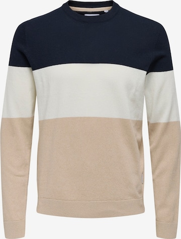 Pull-over 'ONSREX' Only & Sons en beige : devant