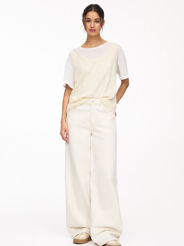 Wide Leg Jean Pull&Bear en beige
