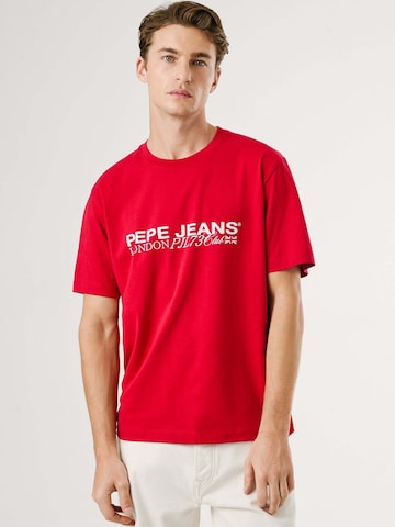 T-Shirt 'Matthew' Pepe Jeans en rouge : devant